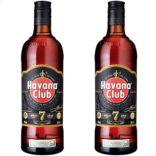 Ron Oscuro Havana Club Añejo 7 Años 750ml. Pack X2