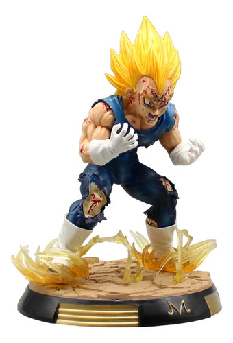 Figura Dragon Ball Z Vegeta Gigante Saiyan En Pedestal 28cm