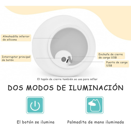 Imagen 6 de 7 de 7 Colores Lampara Luz Noche Led De Gato Para Bebes Y Niños