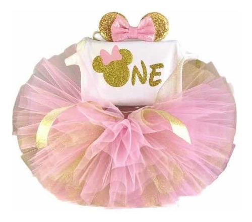 Tutu Minnie Mouse Esponjado Personalizado Cuesta Cunpleaños