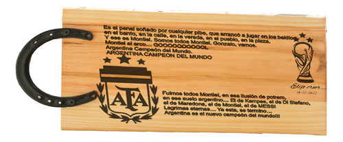 Tabla Picada De Madera Con Herradura Afa Campeon Del Mundo