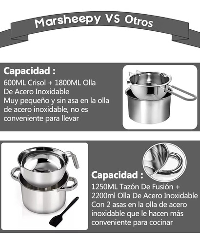 Juego De Ollas Doble Caldera Para Derretir Chocolate