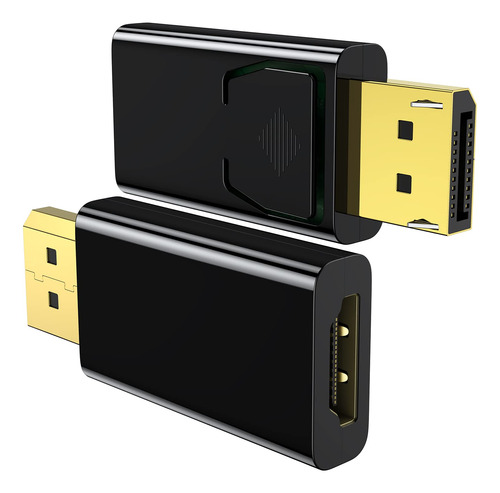 Kuxiyan Adaptador Dp A Hdmi, 1080p Chapado En Oro Displaypor