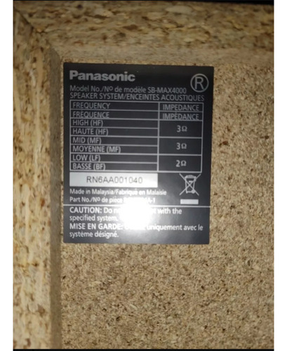 Equipo Panasonic Max4000 Solo Los Parlantes