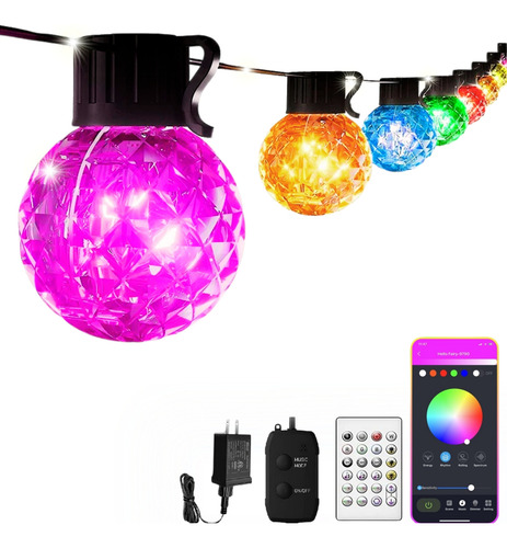 Serie De Luces Led Focos Multicolor 10 Metros 50 Focos