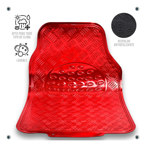 Juego Tapetes Metalizados Auto Camioneta Universales 4pz