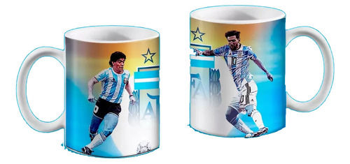 Taza Personalizada Mundial Qatar 2022 Messi 10 - Maradona 10