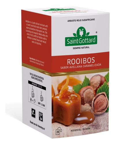 Té Saint Gottard Rooibos Sabor Avellana Caramelizada