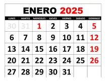 Comprar Calendario Digital 2025 Chile + Feriados, Incluye 3 Formatos