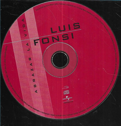 Luis Fonsi Album Abrazar La Vida Universal Cd S/portadas 