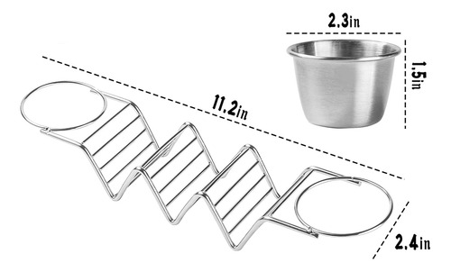 Soportes Para Tacos De Acero Inoxidable, Salsas, Aptos Para