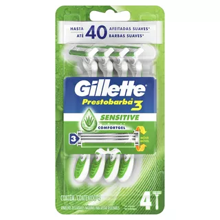 Máquina para afeitar Gillette Prestobarba3 Sensitive 4 u