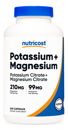 Potasio Y Magnesio En Cápsulas, 240 Unidades, Sin Gluten