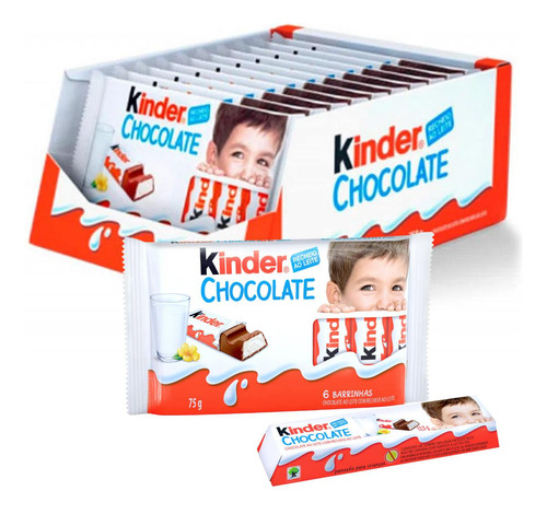 Chocolate Kinder, 1 Caixa Com 60 Barrinhas