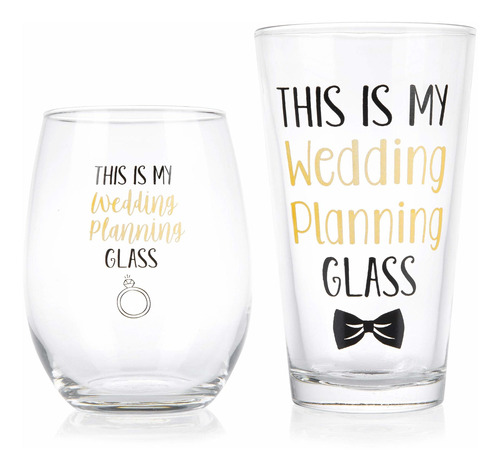 Juego Vaso Planificacion Boda This Is My Wedding Set Para 2