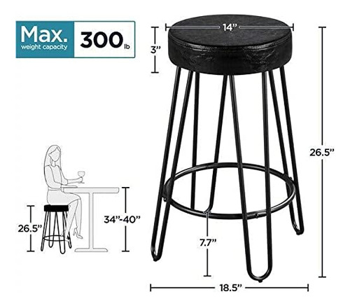 Barstools Magnifiq Juego De 2 Taburetes De Bar Para Cocina