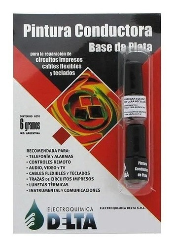 Pintura Conductora Delta Base Plata 6g Circuitos