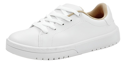 Zapatilla Mujer Blanca Flexible Beige Basica Moleca Aida