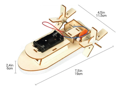 Imagen 1 de 2 de 8 Piezas Kit Educativo Para Armar Barco Lancha Eléctrica