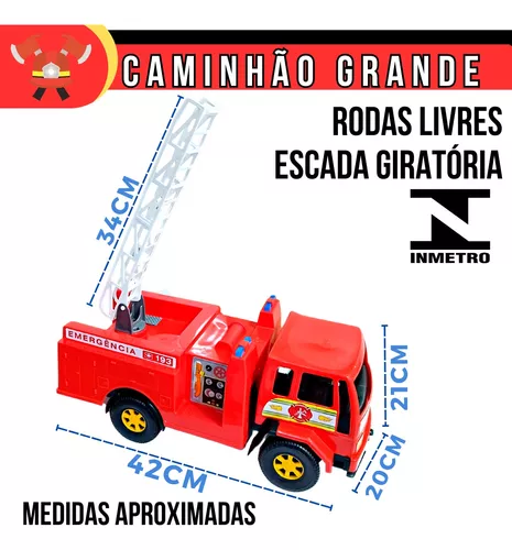 Brinquedo Caminhão Corpo Bombeiro Gigante Lança