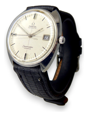 Reloj Omega Seamaster Cosmic Ref 166.026 Cal 565 Date 35 Mm Negro Plateado Gris (Usado)