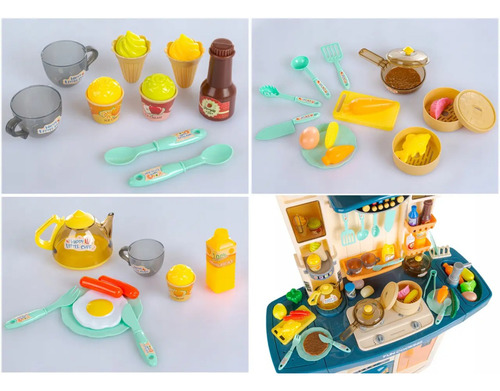 Cocina Cocinita Infantil Luz, Sonido Y Agua 54 Piezas