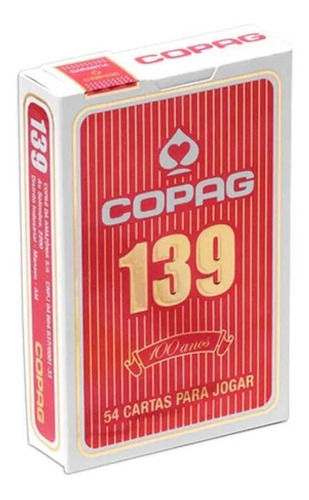 Baralho De Cartas Copag 139 Vermelho Couché 290gr