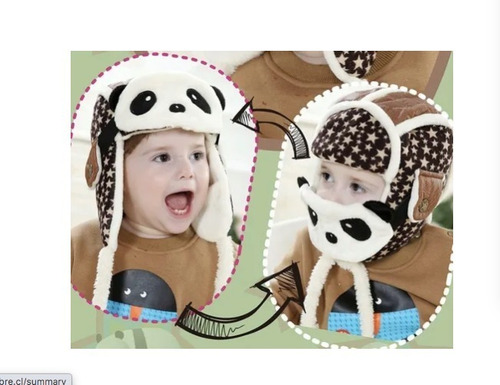 Imagen 3 de 3 de Gorro Panda Con Mascara Removible Nuevo Para Bebé 9m A +24m