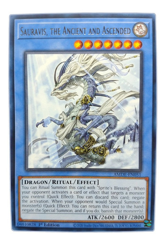 Yugi-oh! Sauravis The Ancient And Ascended Amde-en051 Rare