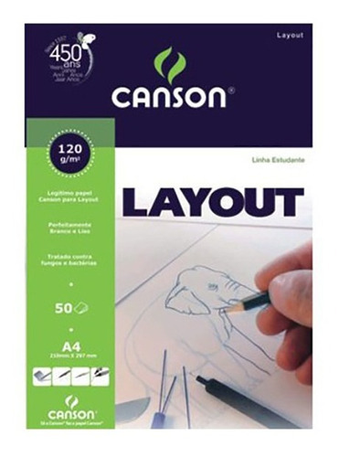 Bloco A3 Papel Layout 120 Gr Com 50 Fls