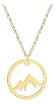 Comprar Collar Circular Montaña Nieve Joya Plata Enchapada Oro 18k