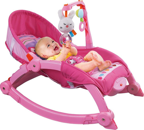 Bouncer Para Bebé Aeiou 63560 Newborn Rocker Mecedora Color Rosa