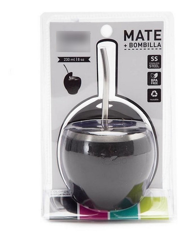 Imagen 2 de 6 de Mate Con Bombilla Keep Acero Inoxidable Set Ar1 Smat Ellobo