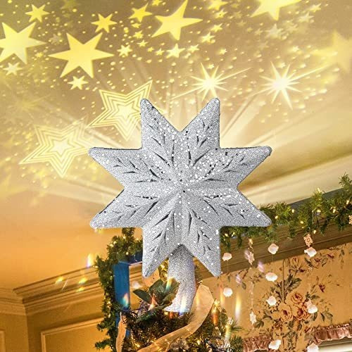 Topper De Árbol De Navidad, Hogar Cubierta 3d Plata Yszta