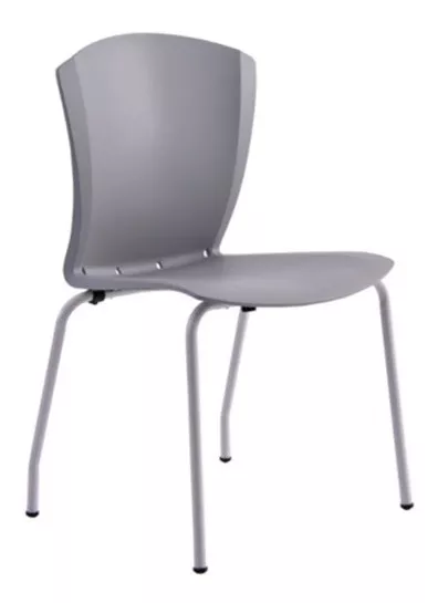 Silla Comedor Oficina Cafe Caño Metalico Negra Gris X4uni