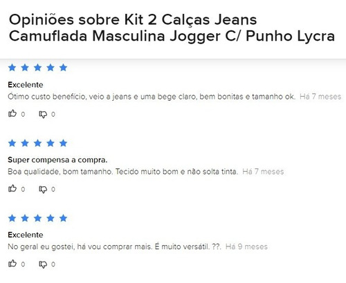 Imagem 2 de 9 de Kit 2 Calças Jeans Camuflada Masculina Jogger C/ Punho Lycra