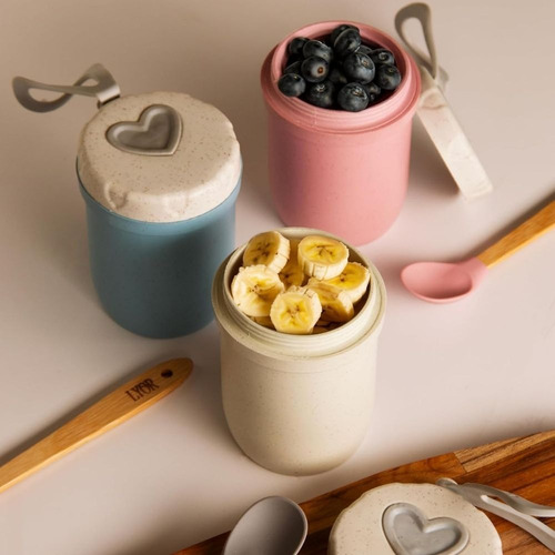 Pote Térmico Bambu Com Parede Dupla E Com Alça 300ml - Lyor