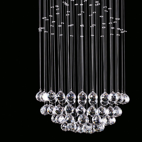 Candil 5 Luces Cristal Cortado Esfera Williams Krystal Color Cromado