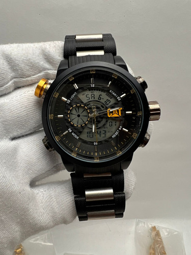 Reloj Cat Caballero Doble Tiempo Con Lata Dorado Oscuro Dorado Oscuro Dorado Oscuro