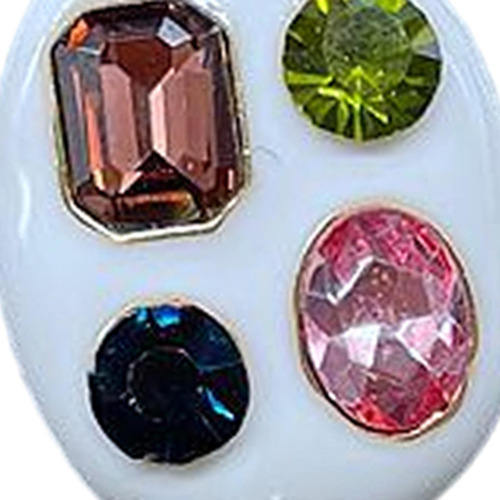 3 Stud Pendientes De Moda Retro, Resina Incrustada, Aro