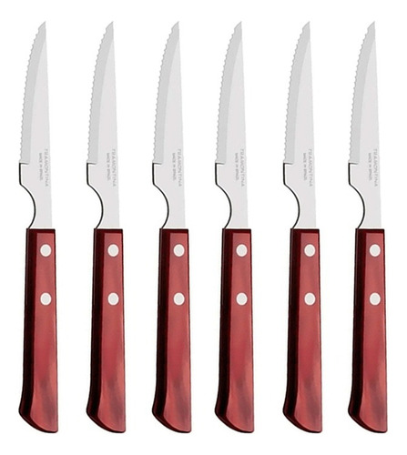 Set Cuchillos Tramontina Polywood Español Asado Laqueado X6