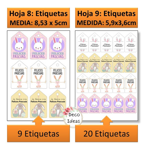 Imagen 6 de 6 de Kit Imprimible 08 Felices Pascuas Tag Etiqueta Stiker Cuadro
