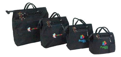 Bolsa Artesanal Con Bordado Personalizado Jumbo (10pack) Color Negro