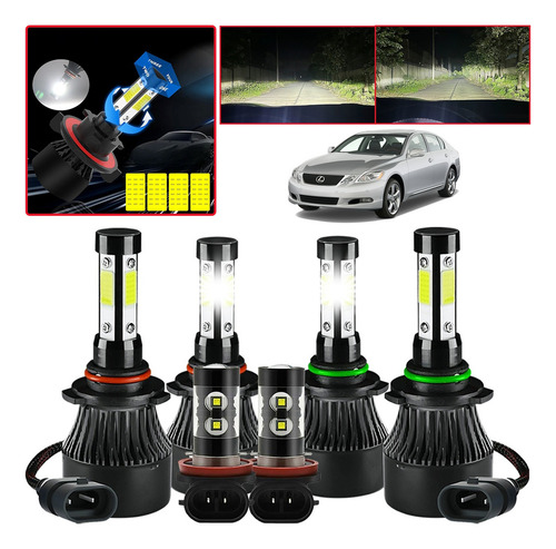 D-p Para Lexus Kit Focos Led De 4 Lados Luz Alta/baja/niebla