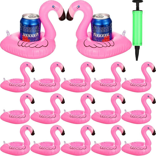 Yourrs 24 Piezas Pink Flamingo Drink Pool Flotador Flamingo