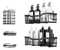 Comprar Set 5 Organizadores De Ducha Con Colgadores Y Jaboneras Inox