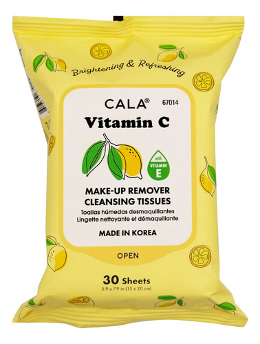 6 Pack Toallitas Desmaquillantes Vitamina C Cala 30pzs C/u