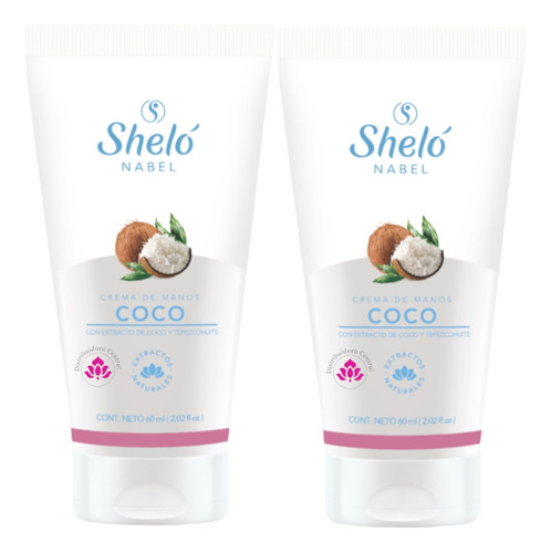  Crema De Manos Coco Shelo Nabel® 60ml. 2 Piezas