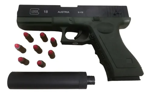 Pistola Glock Realista Expulsor De Casquillo Juguete