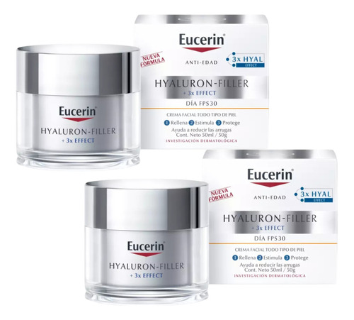 Combo X2 Eucerin Crema Día Hyaluron-filler Fps30 50ml